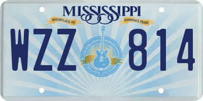 MS license plate WZZ814