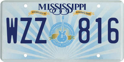 MS license plate WZZ816