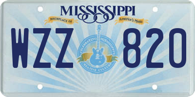 MS license plate WZZ820