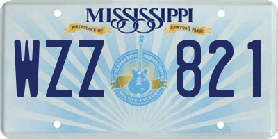 MS license plate WZZ821