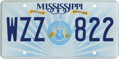 MS license plate WZZ822
