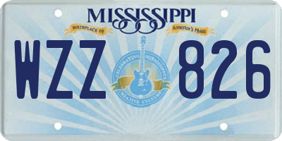 MS license plate WZZ826