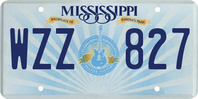 MS license plate WZZ827