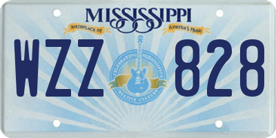 MS license plate WZZ828