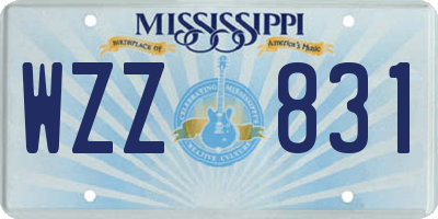 MS license plate WZZ831