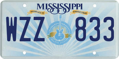 MS license plate WZZ833