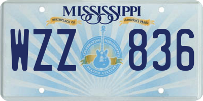 MS license plate WZZ836