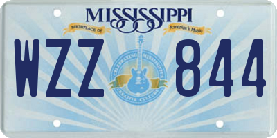 MS license plate WZZ844
