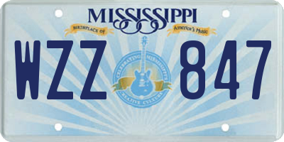 MS license plate WZZ847