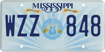 MS license plate WZZ848