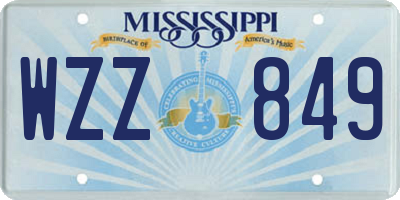 MS license plate WZZ849