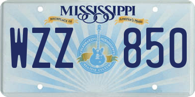 MS license plate WZZ850