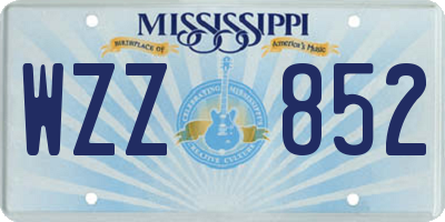 MS license plate WZZ852
