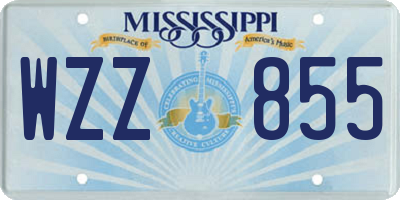MS license plate WZZ855