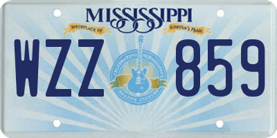 MS license plate WZZ859
