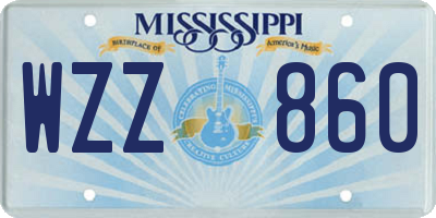 MS license plate WZZ860