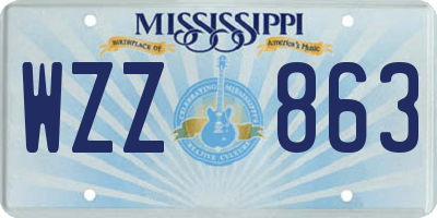 MS license plate WZZ863