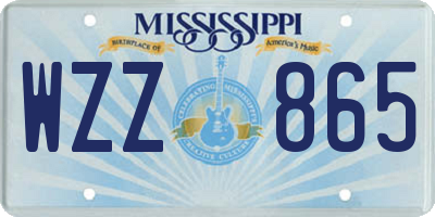MS license plate WZZ865