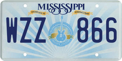 MS license plate WZZ866