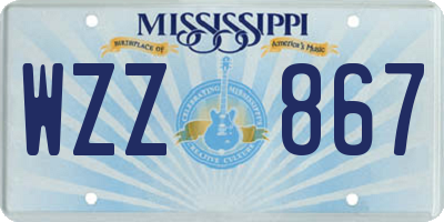 MS license plate WZZ867