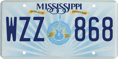 MS license plate WZZ868