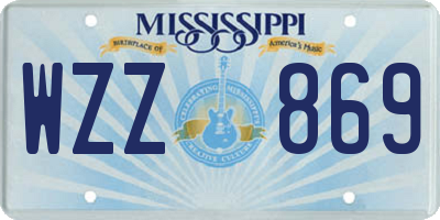 MS license plate WZZ869