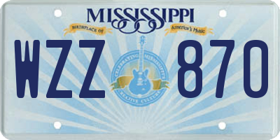 MS license plate WZZ870