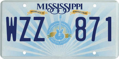 MS license plate WZZ871
