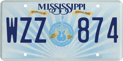 MS license plate WZZ874