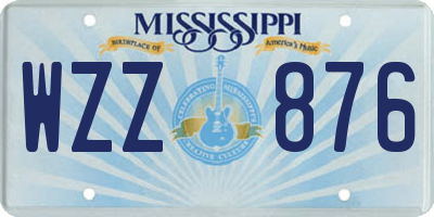 MS license plate WZZ876