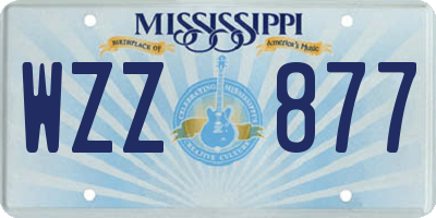 MS license plate WZZ877