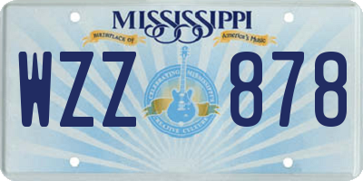 MS license plate WZZ878