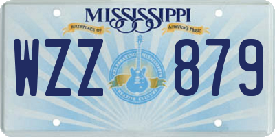 MS license plate WZZ879