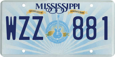 MS license plate WZZ881
