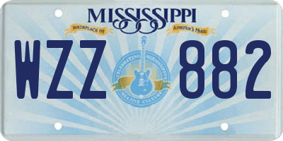 MS license plate WZZ882