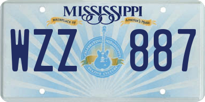 MS license plate WZZ887