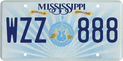 MS license plate WZZ888