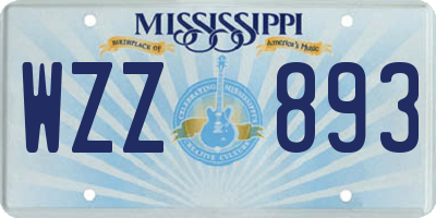 MS license plate WZZ893