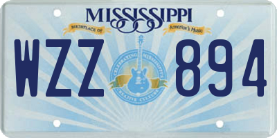 MS license plate WZZ894