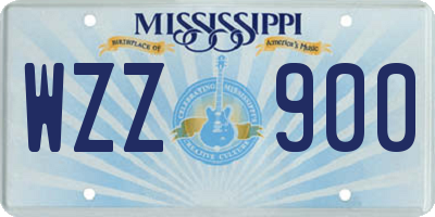 MS license plate WZZ900