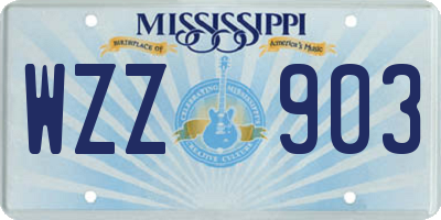 MS license plate WZZ903
