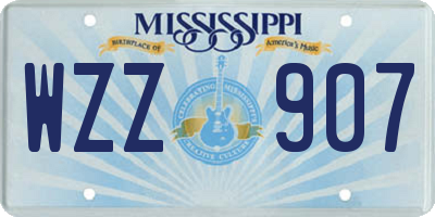 MS license plate WZZ907