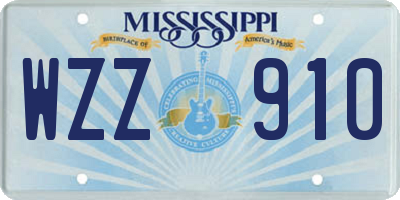 MS license plate WZZ910