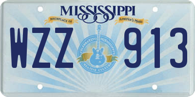 MS license plate WZZ913