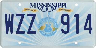 MS license plate WZZ914
