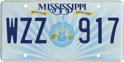 MS license plate WZZ917