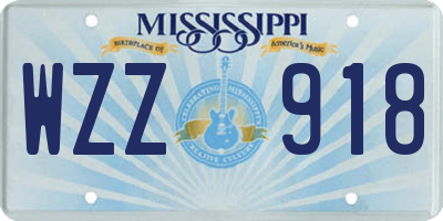 MS license plate WZZ918