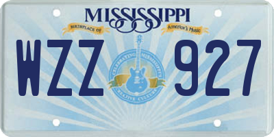MS license plate WZZ927