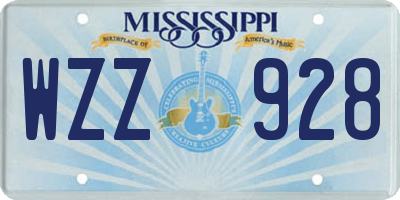 MS license plate WZZ928