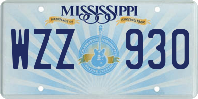 MS license plate WZZ930